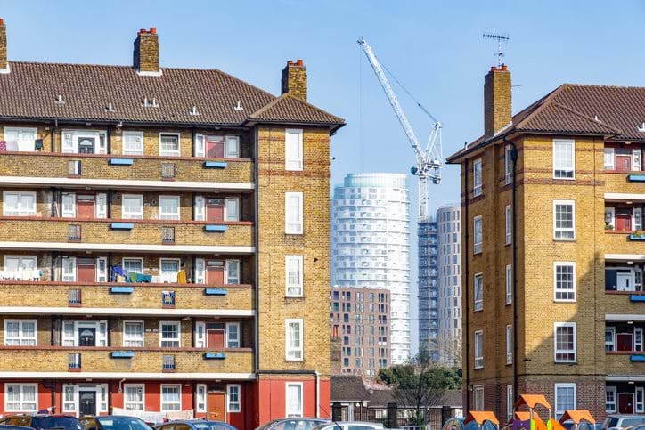 Council estate homes in East London